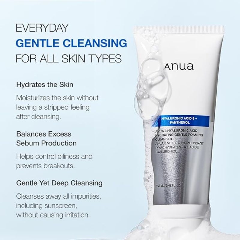 ANUA 8 Hyaluronic Acid Hydrating gentle foaming Cleanser (150ml)