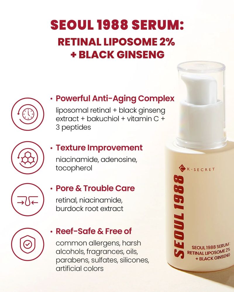 K-Secret Seoul 1988 Serum Retinal Liposome 2% + Black Ginseng (30ml)
