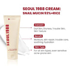 K-Secret Seoul 1988 Cream Snail Mucin 93% + Rice (100ml)