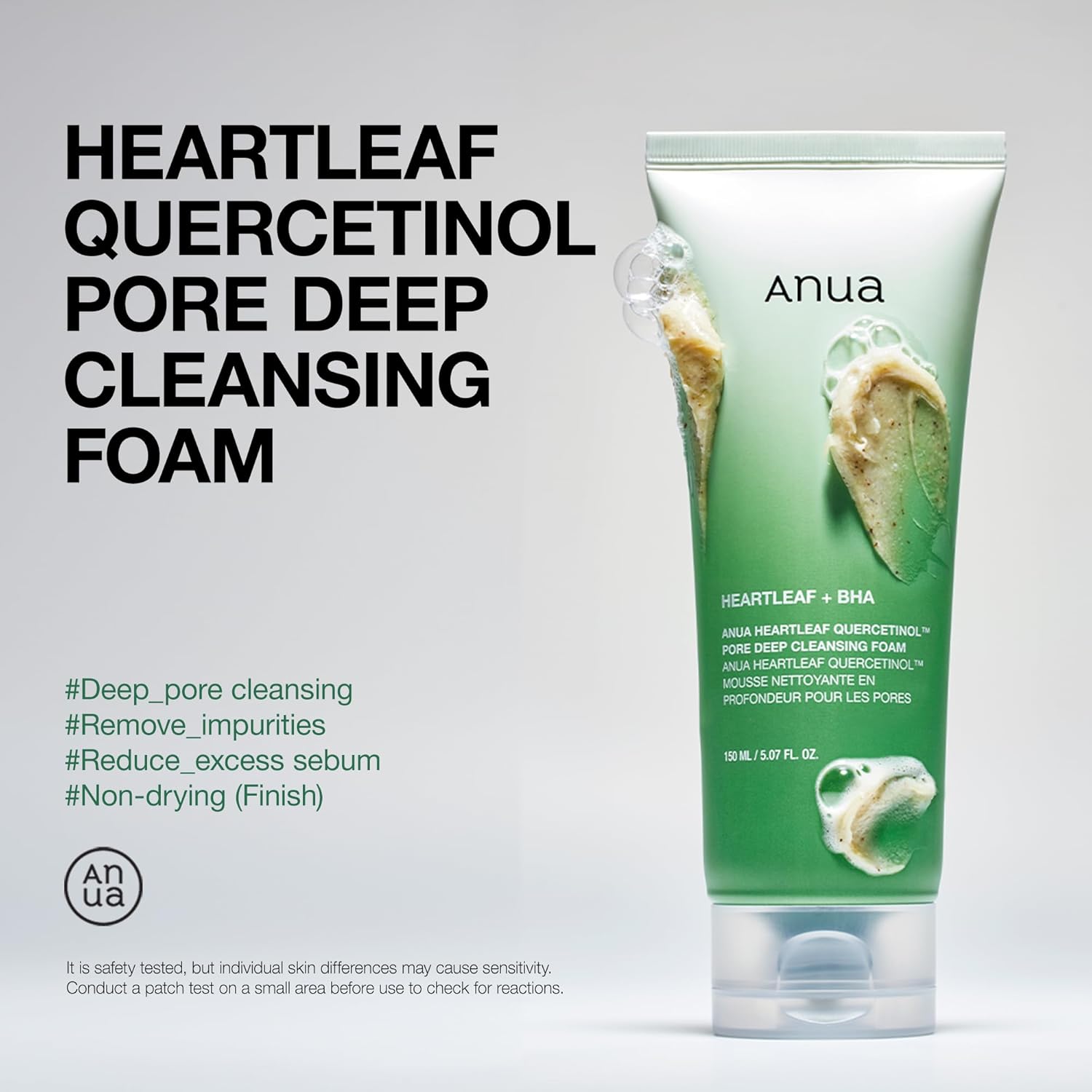 ANUA Heartleaf Cleansing Foam Quercetinol Pore Deep Cleansing Foam (150ml)