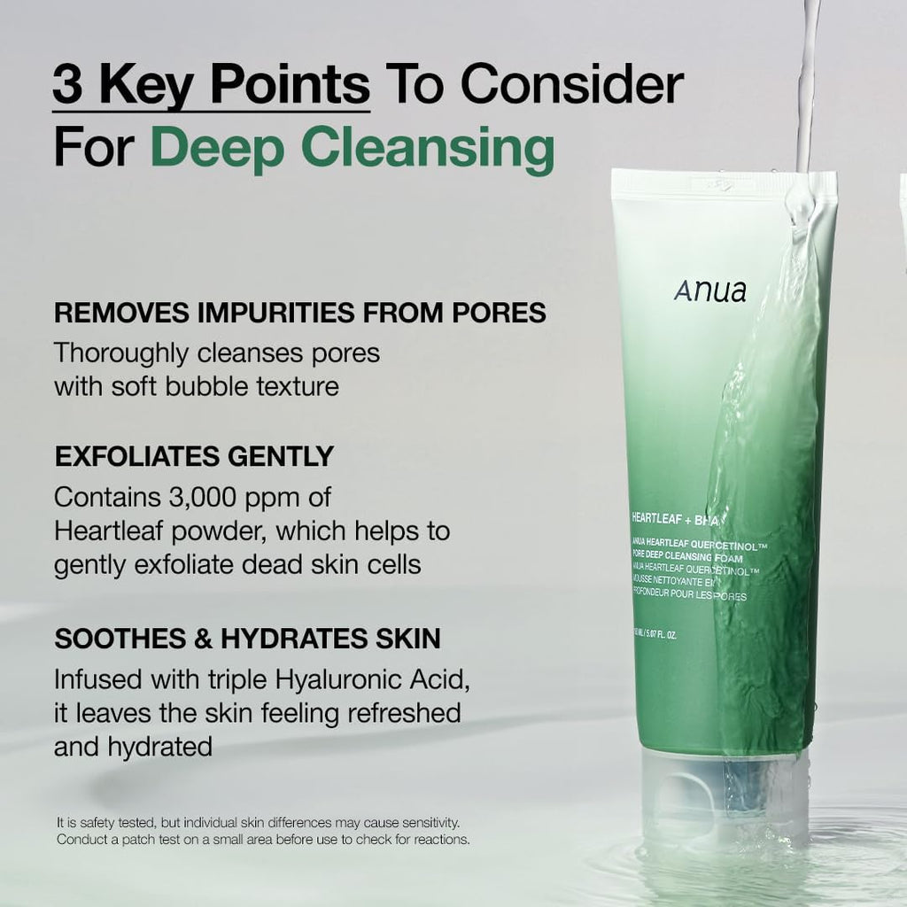 ANUA Heartleaf Cleansing Foam Quercetinol Pore Deep Cleansing Foam (150ml)
