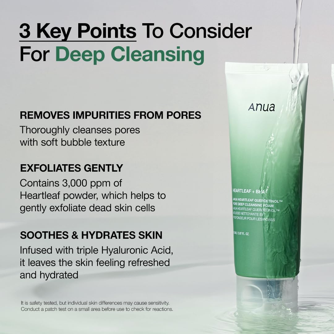 ANUA Heartleaf Cleansing Foam Quercetinol Pore Deep Cleansing Foam (150ml)