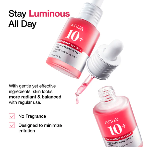 ANUA Niacinamide Correcting Serum 10% + TXA 4% Dark Spot Correcting Serum (30ml)