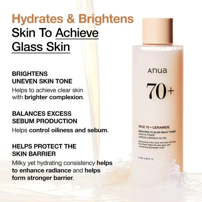 ANUA Rice 70 Glow Milky Toner (250ml)